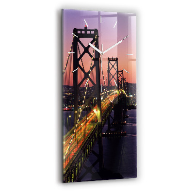 Vertikální skleněné hodiny Západ slunce v USA