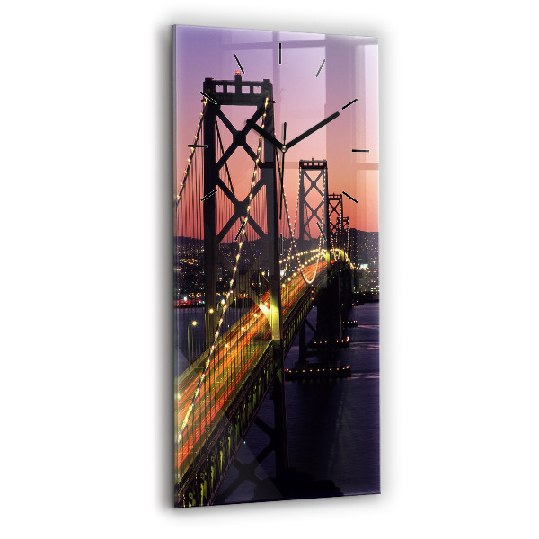 Vertikální skleněné hodiny Západ slunce v USA