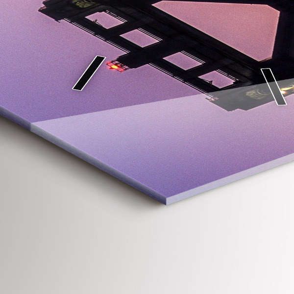 Vertikální skleněné hodiny Západ slunce v USA