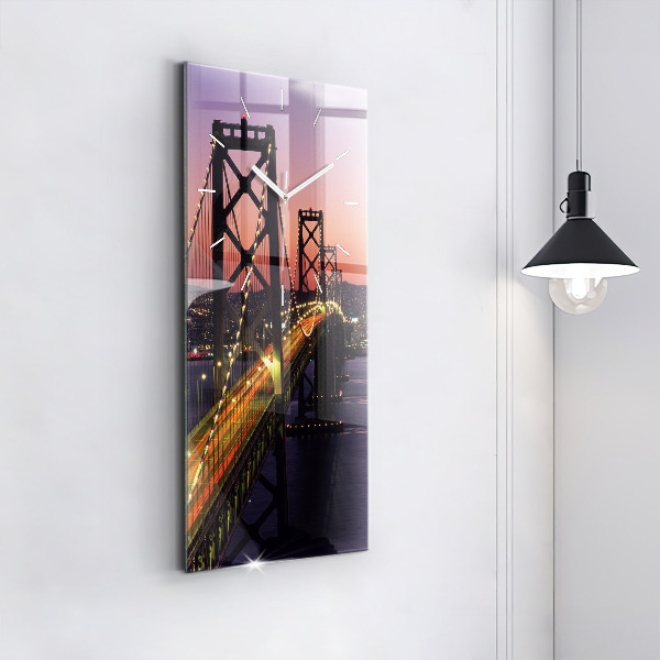 Vertikální skleněné hodiny Západ slunce v USA