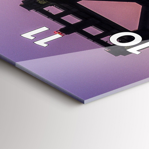 Vertikální skleněné hodiny Západ slunce v USA