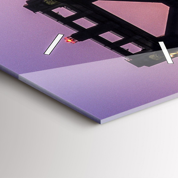 Vertikální skleněné hodiny Západ slunce v USA