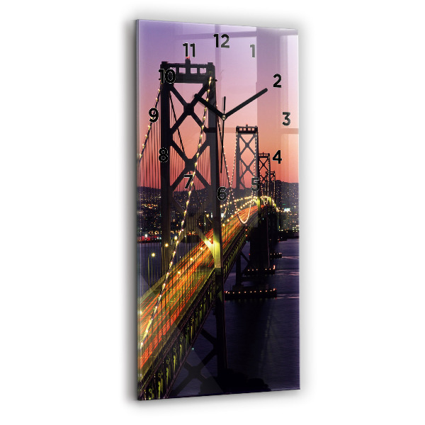 Vertikální skleněné hodiny Západ slunce v USA