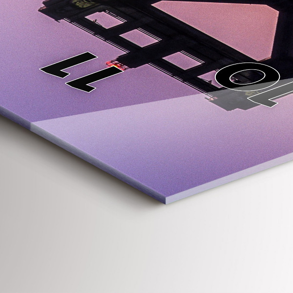 Vertikální skleněné hodiny Západ slunce v USA