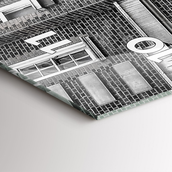 Vertikální skleněné hodiny Červený dvoupatrový autobus