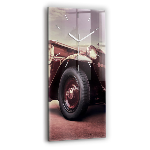 Vertikální skleněné hodiny Historické auto