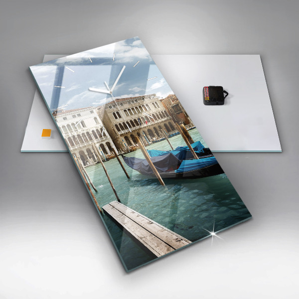 Vertikální skleněné hodiny Gondoly Benátky Itálie