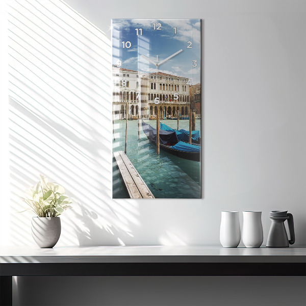 Vertikální skleněné hodiny Gondoly Benátky Itálie