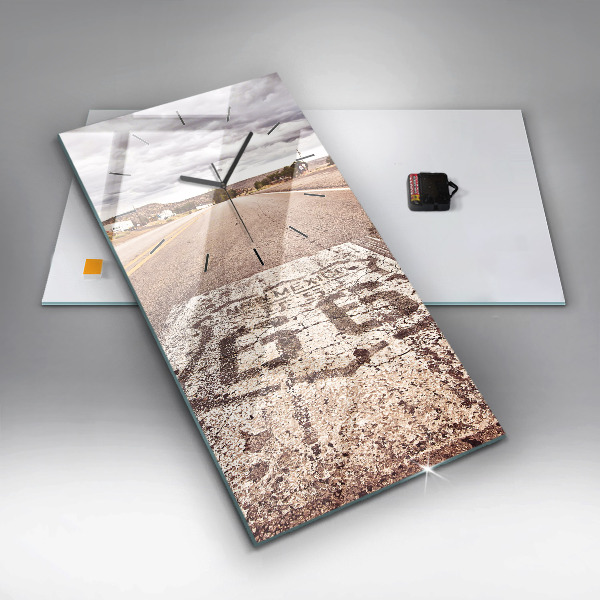 Vertikální skleněné hodiny Silnice Route 66 USA