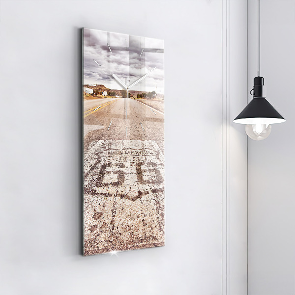 Vertikální skleněné hodiny Silnice Route 66 USA