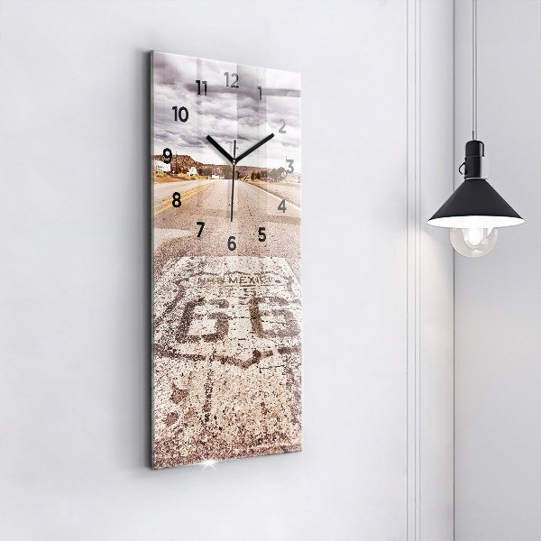 Vertikální skleněné hodiny Silnice Route 66 USA
