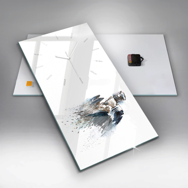 Vertikální skleněné hodiny Kapitán s dalekohledem