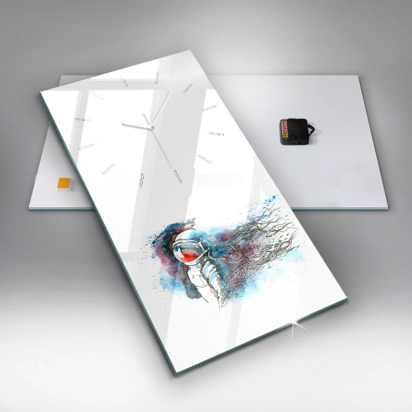 Vertikální skleněné hodiny Abstraktní astronaut