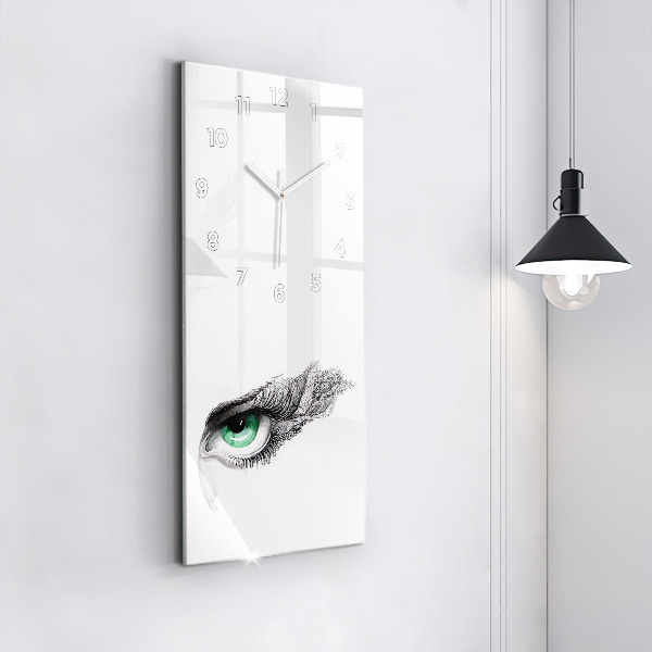 Vertikální skleněné hodiny Abstraktní lidské oko