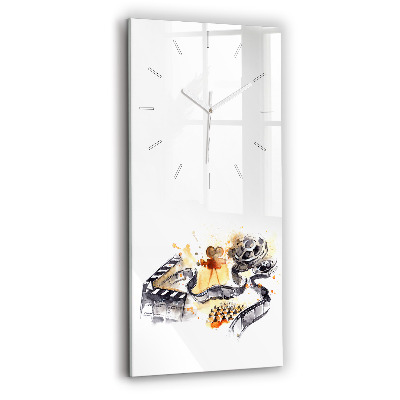 Vertikální skleněné hodiny Filmová kamera