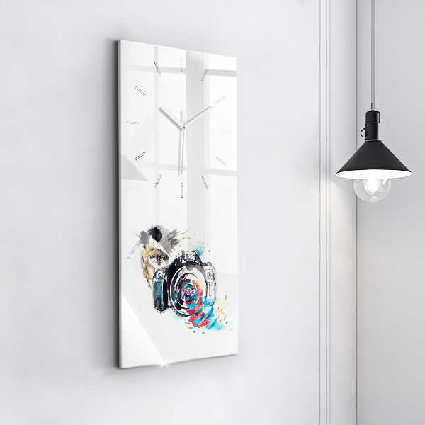 Vertikální skleněné hodiny Žena fotografka