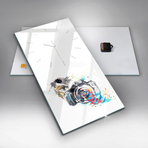 Vertikální skleněné hodiny Žena fotografka