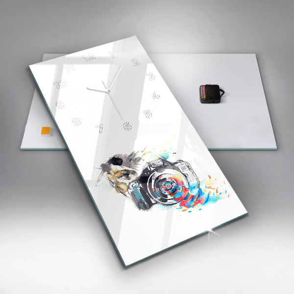 Vertikální skleněné hodiny Žena fotografka