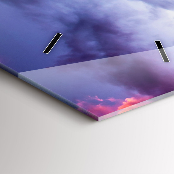 Vertikální skleněné hodiny Zimní horská krajina