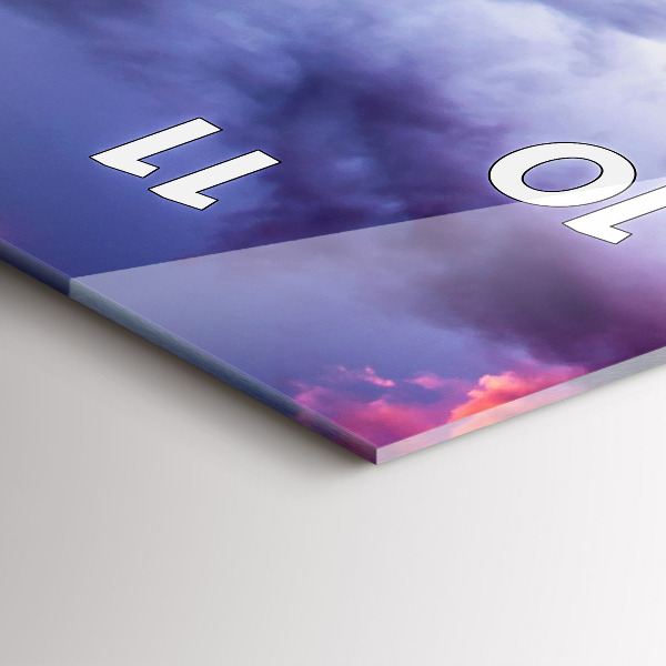 Vertikální skleněné hodiny Zimní horská krajina