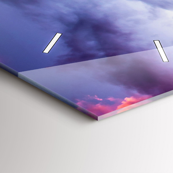 Vertikální skleněné hodiny Zimní horská krajina