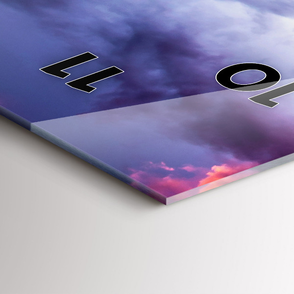 Vertikální skleněné hodiny Zimní horská krajina