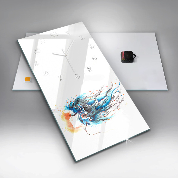 Vertikální skleněné hodiny Ilustrace sluchátka