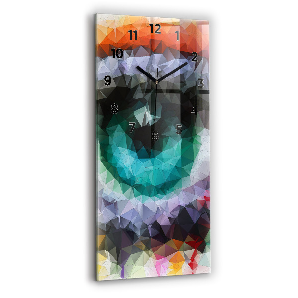 Vertikální skleněné hodiny Barevné lidské oko