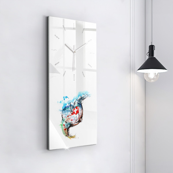 Vertikální skleněné hodiny Švýcarské hodinky