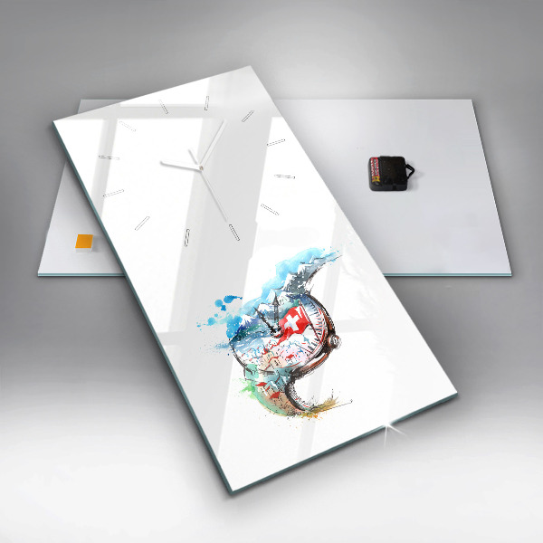 Vertikální skleněné hodiny Švýcarské hodinky