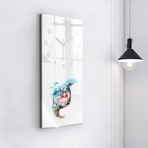 Vertikální skleněné hodiny Švýcarské hodinky