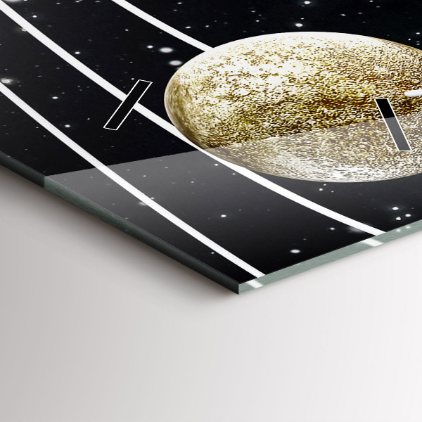 Vertikální skleněné hodiny Sluneční soustava