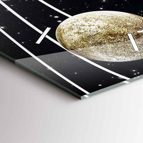 Vertikální skleněné hodiny Sluneční soustava