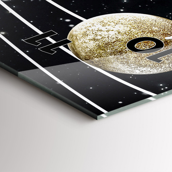 Vertikální skleněné hodiny Sluneční soustava