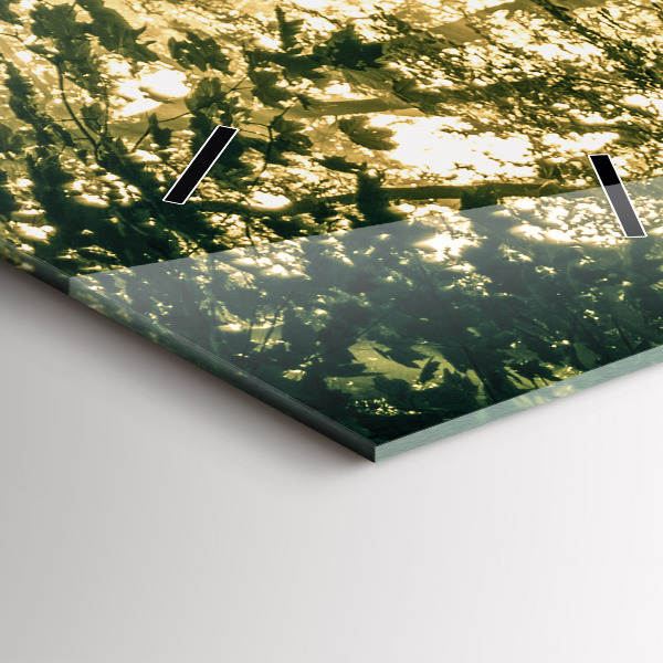 Vertikální skleněné hodiny Sluneční paprsky Les