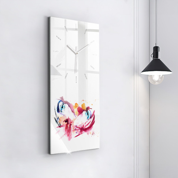 Vertikální skleněné hodiny Romantický pár