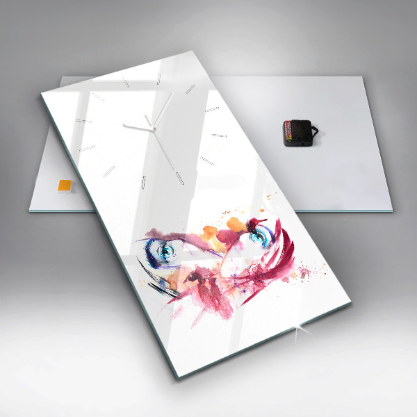 Vertikální skleněné hodiny Romantický pár