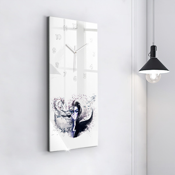 Vertikální skleněné hodiny Ilustrace ženy