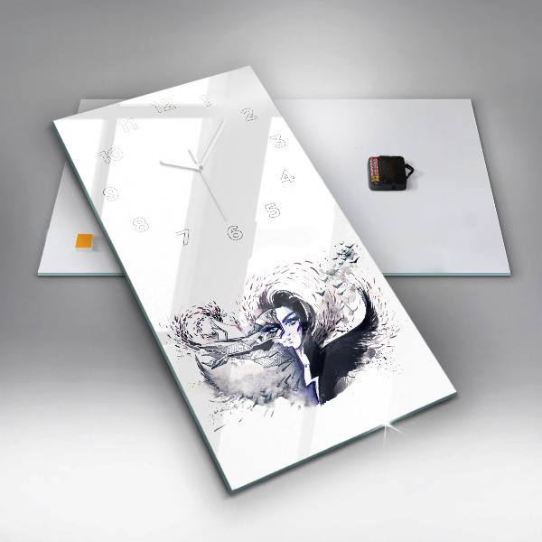 Vertikální skleněné hodiny Ilustrace ženy