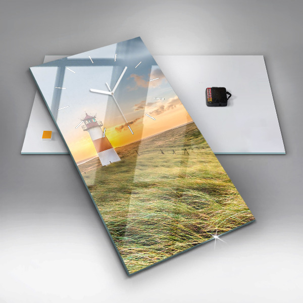 Vertikální skleněné hodiny Maják