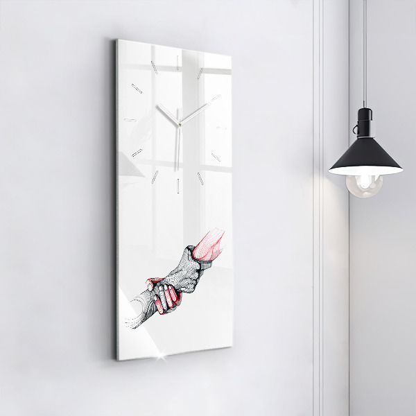 Vertikální skleněné hodiny Držení rukou