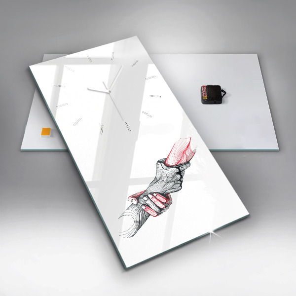 Vertikální skleněné hodiny Držení rukou