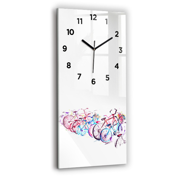 Vertikální skleněné hodiny Barevná městská kola