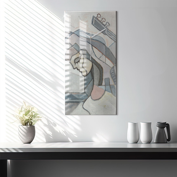 Vertikální skleněné hodiny Abstraktní malba