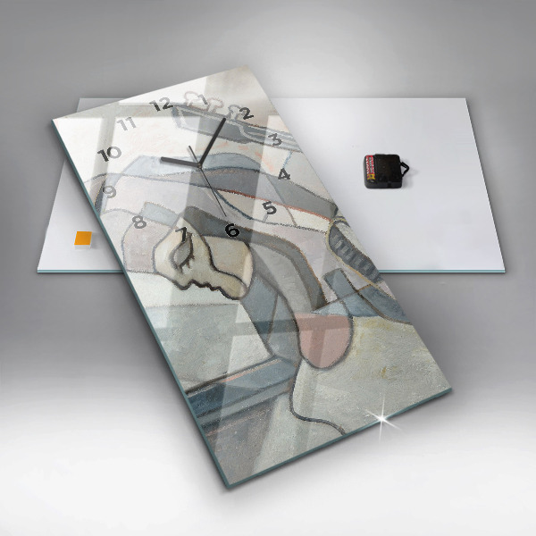 Vertikální skleněné hodiny Abstraktní malba