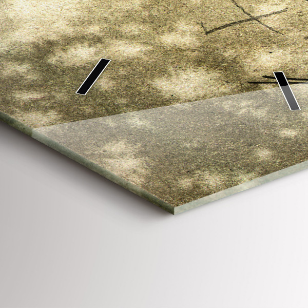 Vertikální skleněné hodiny Park a stromy v sépiové barvě