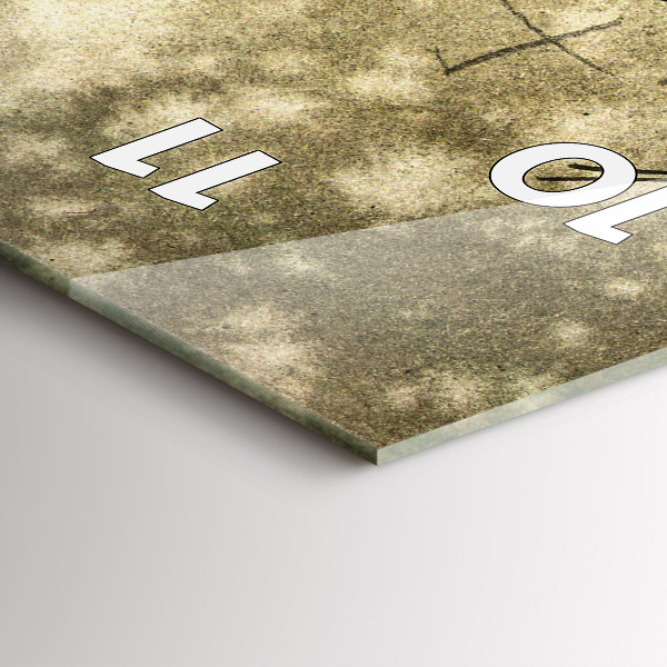 Vertikální skleněné hodiny Park a stromy v sépiové barvě