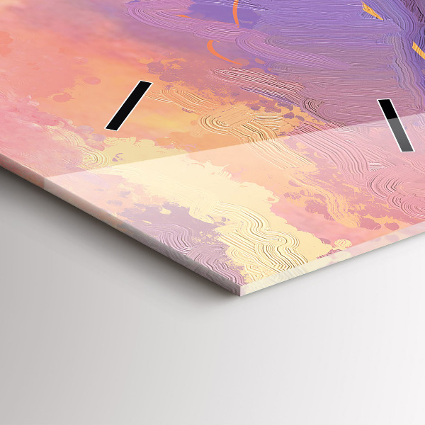 Vertikální nástěnné hodiny Krajina přírody a květin