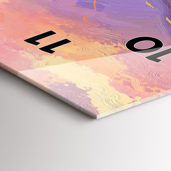 Vertikální nástěnné hodiny Krajina přírody a květin