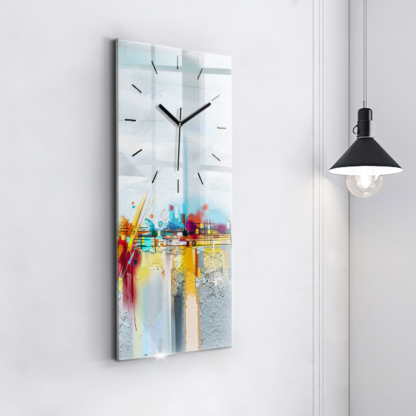 Vertikální nástěnné hodiny Abstraktní most